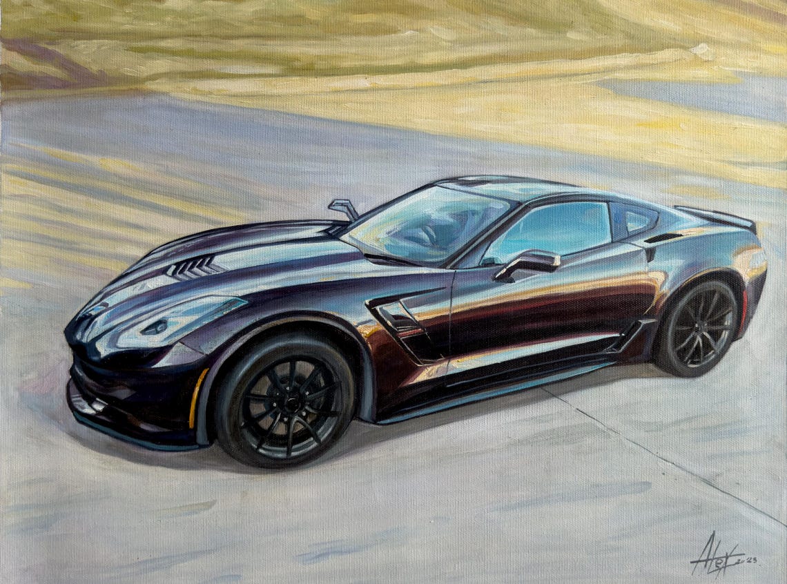 Personalized Car Portrait in Oil, Custom Vehicle Art Print - Image 3