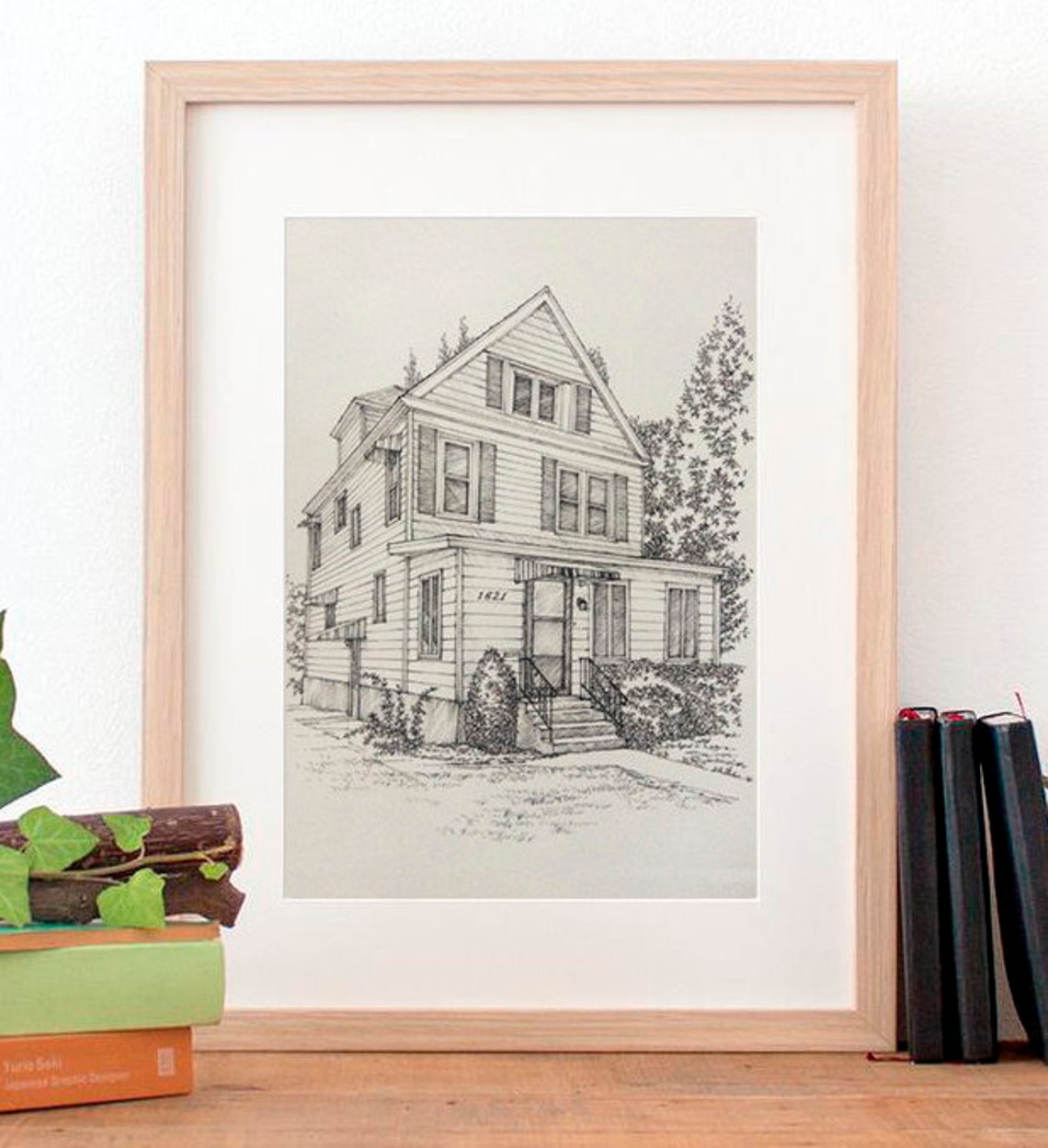 Custom Home Portrait, Hand-Drawn House Art Print - Image 2