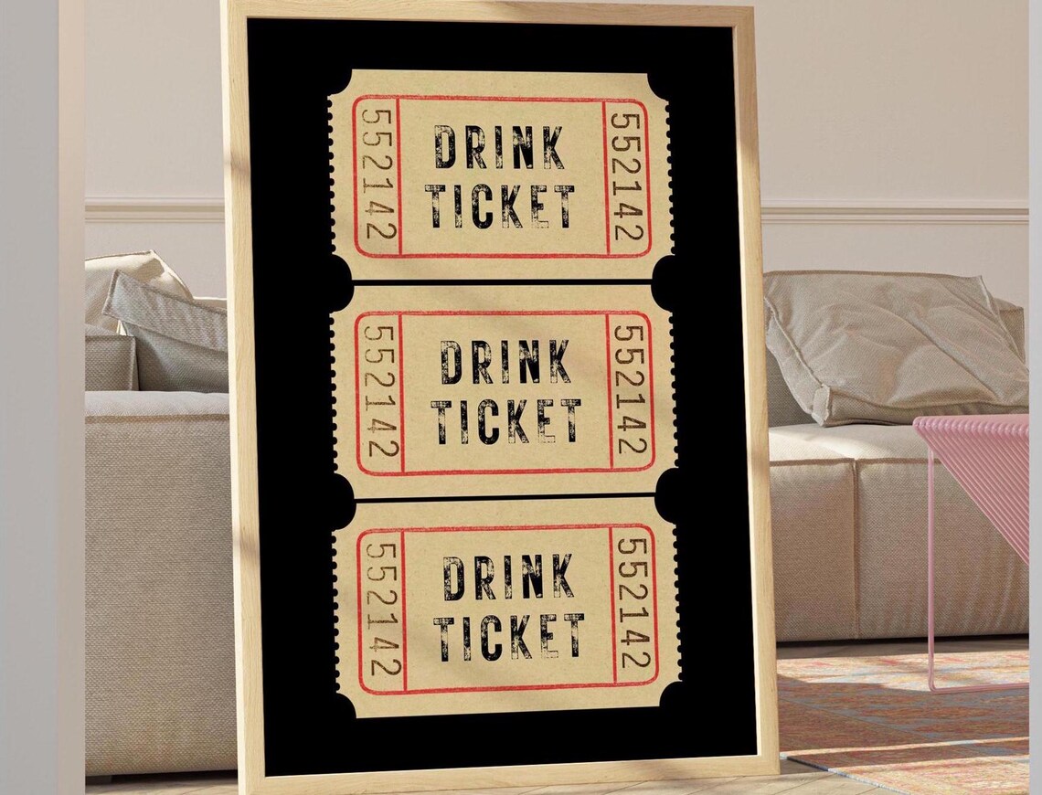 Good Times Ticket, Retro Bar Cart Decor