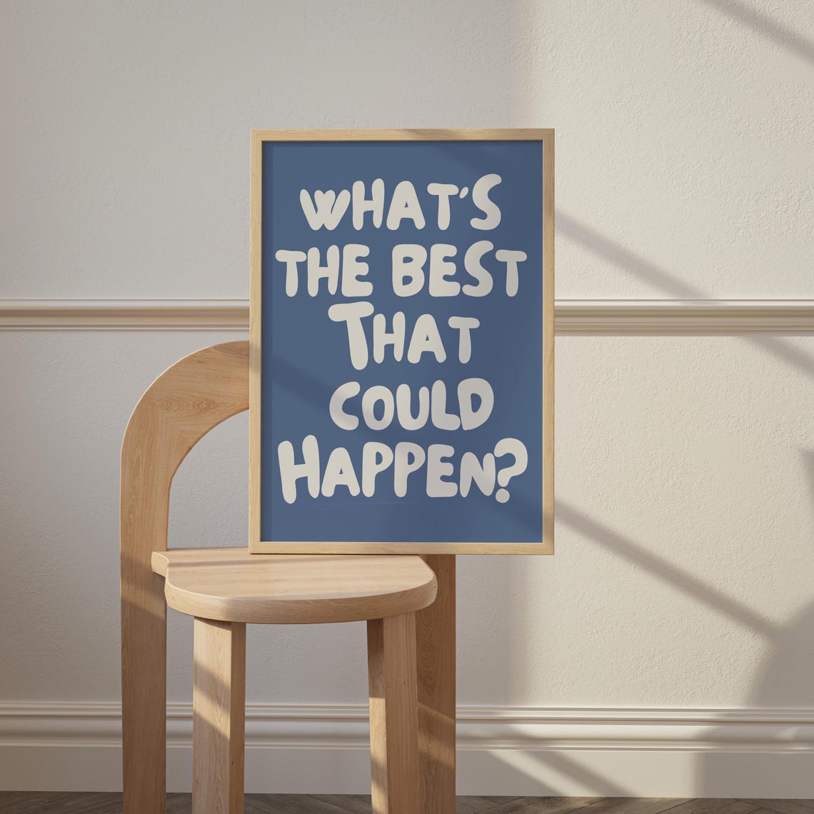 Whats The Best That Could Happen Navy Blue Quote Bubble Print