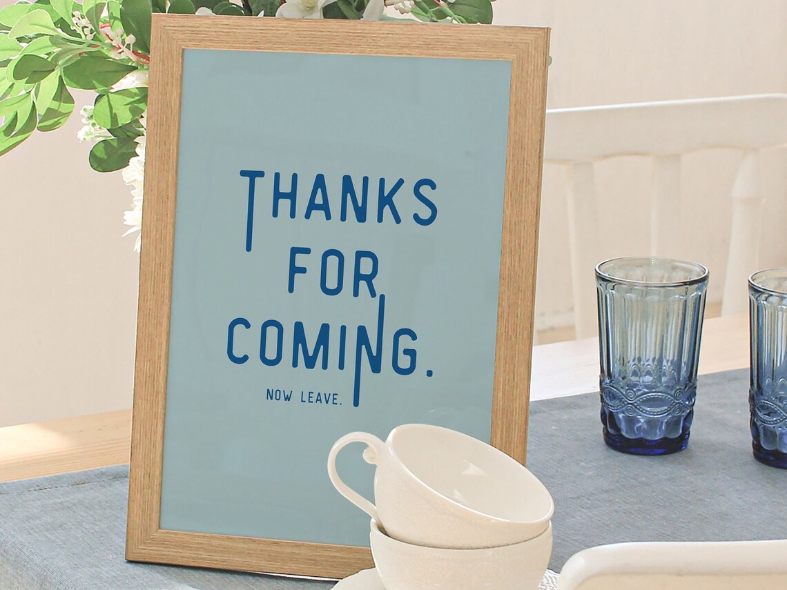 Thanks For Coming Please Leave Poster, Typography Decor - Image 3