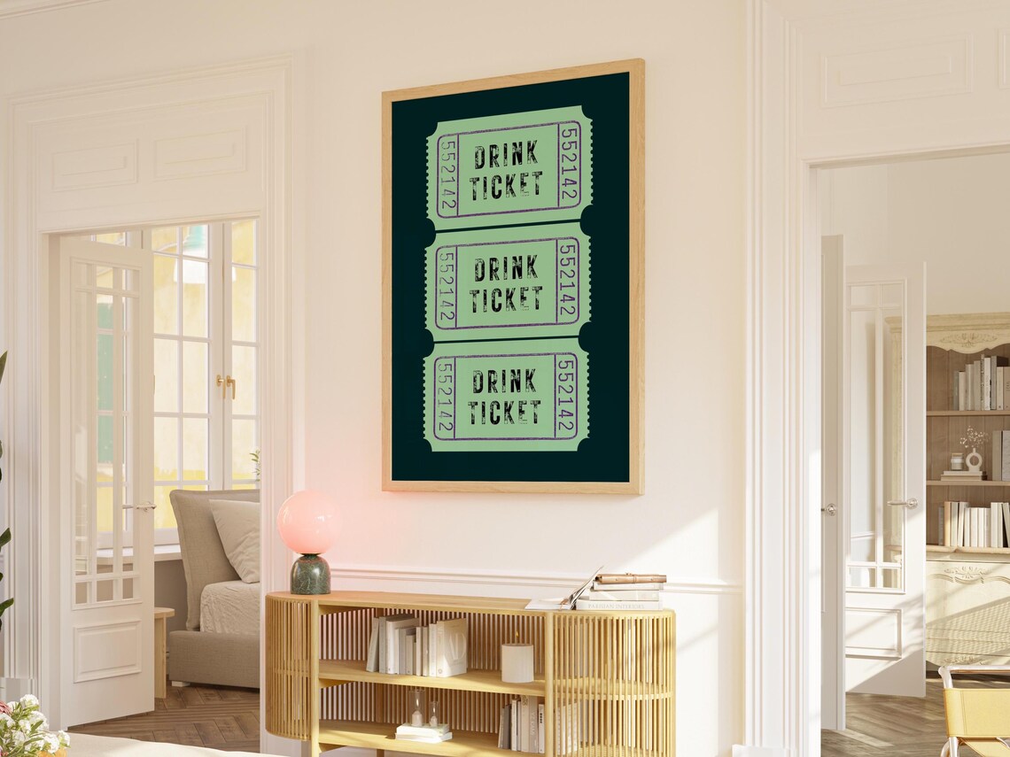 Good Times Ticket, Retro Bar Cart Decor Poster - Image 2