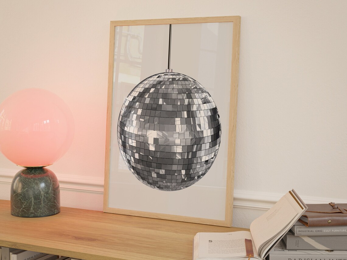 Retro Funky Mirror Ball, 70s Glamour Style Poster - Image 3