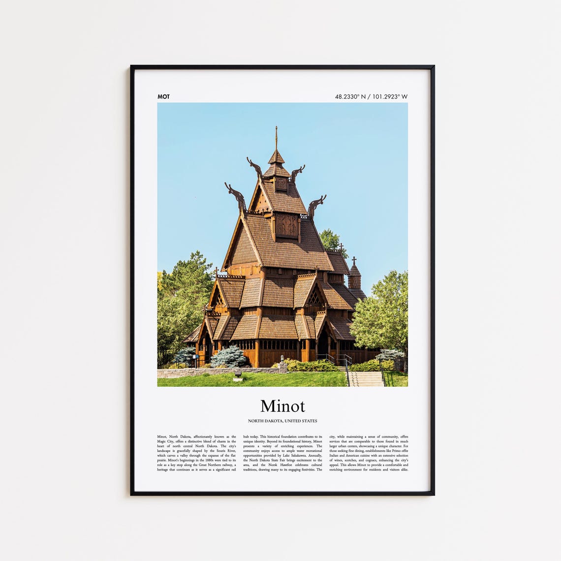 Minot North Dakota Gol Stave Church Norwegian Heritage Photo Poster