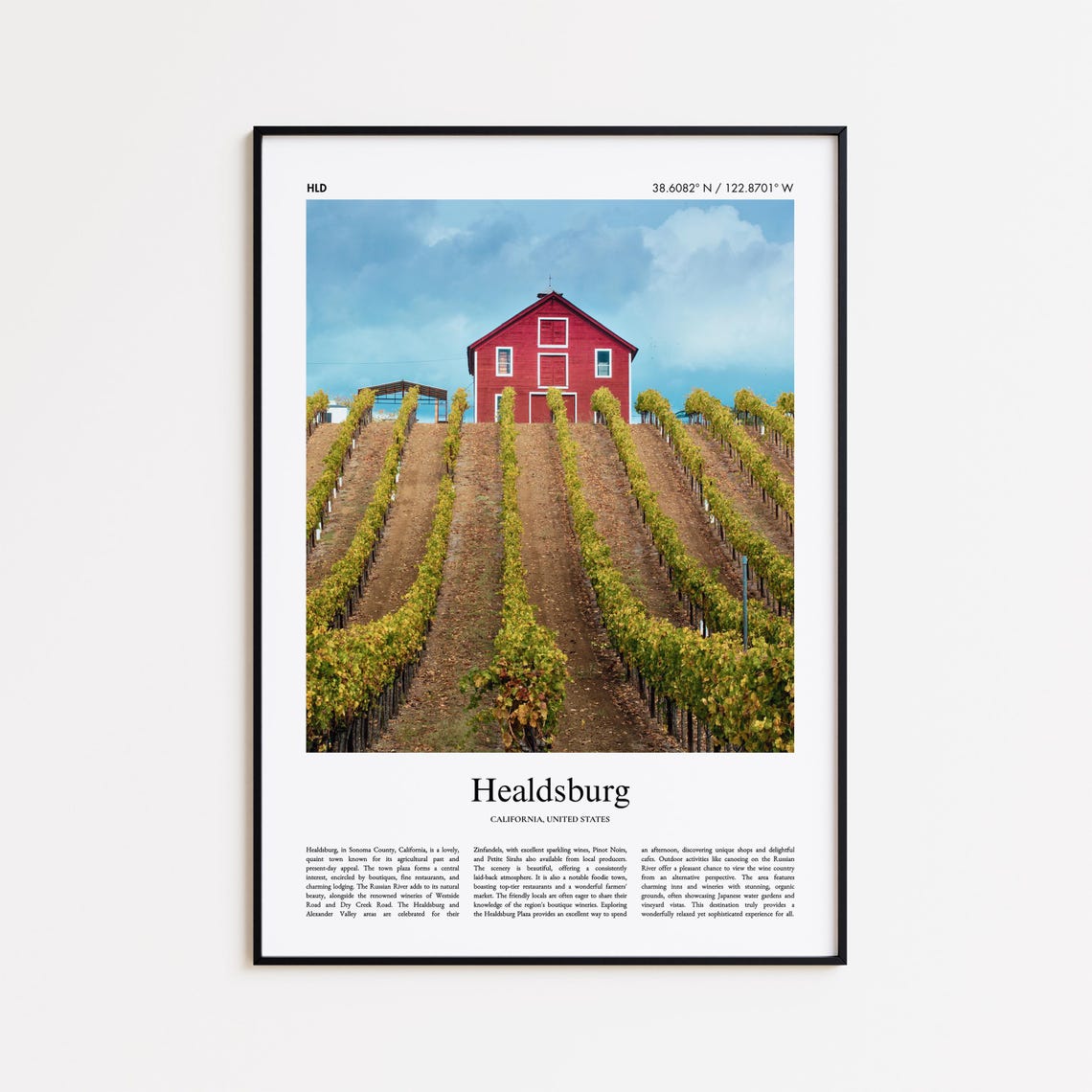 Healdsburg California Vineyard Red Barn Wine Country Photo Poster