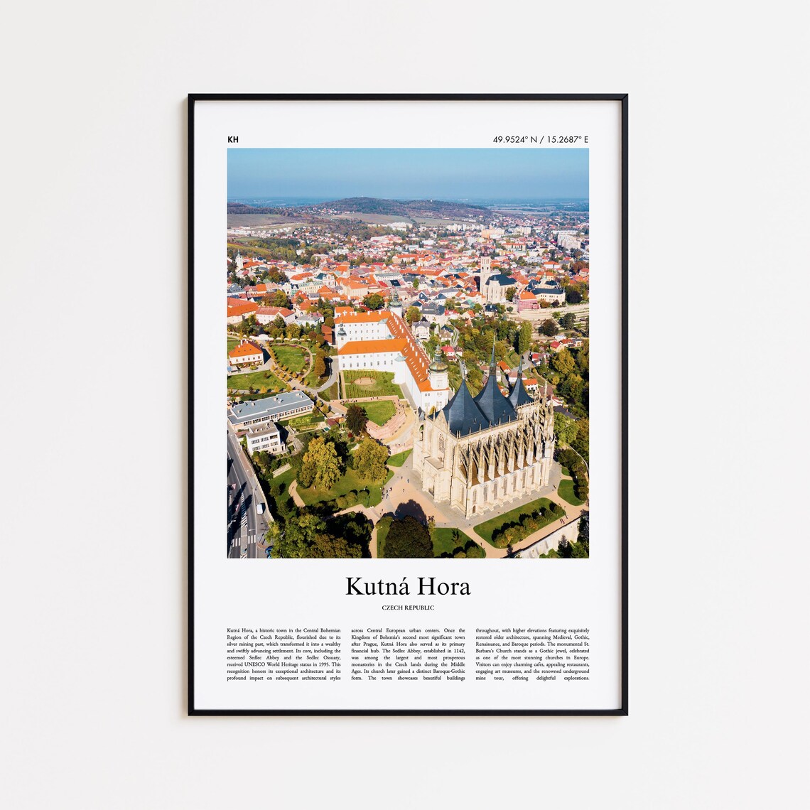 Kutna Hora Czech Republic St Barbara Church Aerial Photo Poster