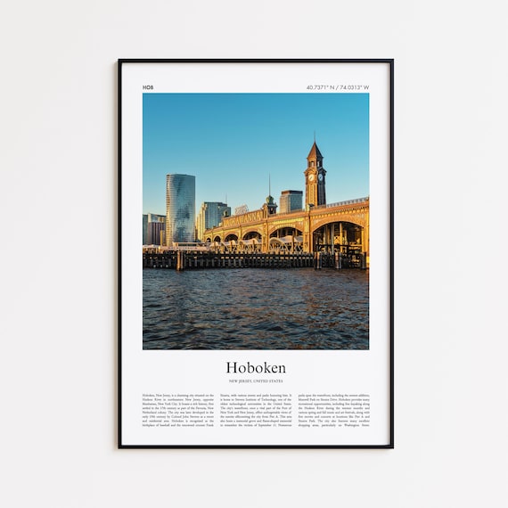 Hoboken New Jersey Lackawanna Terminal Waterfront Travel Poster