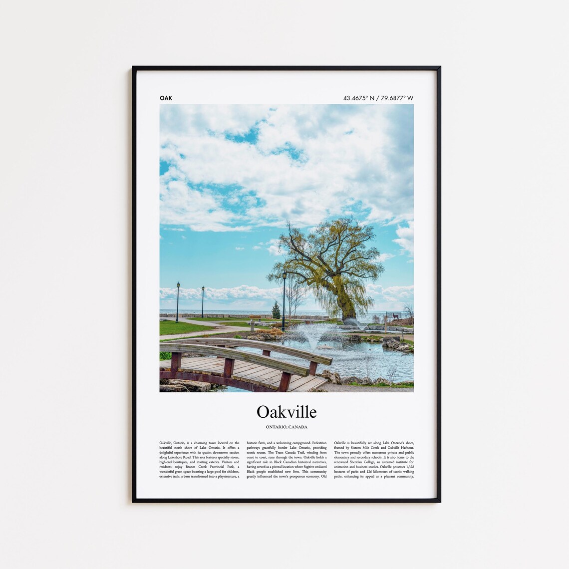 Oakville Ontario Canada Lakefront Park Bridge Photo Travel Poster