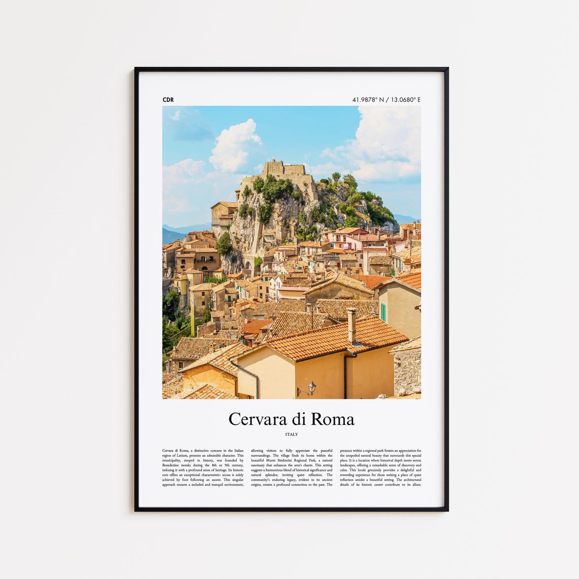 Cervara di Roma Italy Medieval Hilltop Castle Village Photo Poster