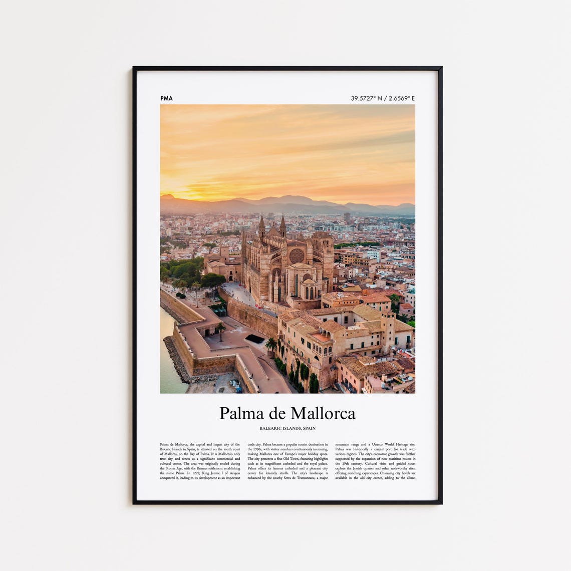 Palma de Mallorca Balearic Islands Sunset Cathedral Photo Poster