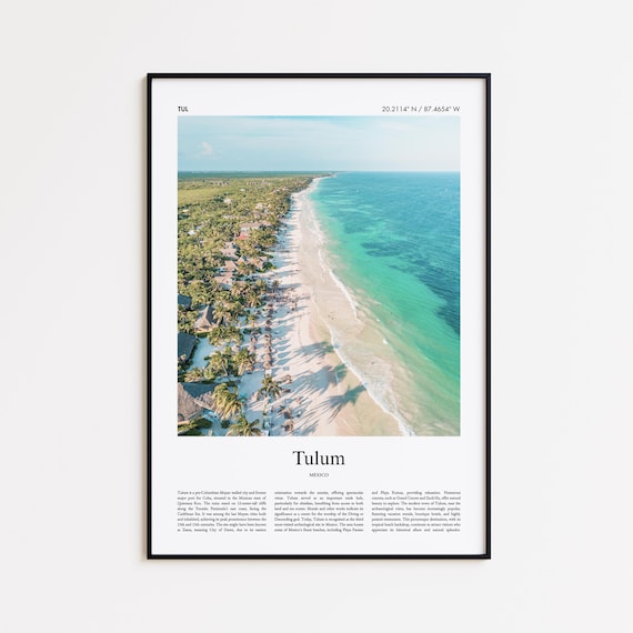 Tulum Color Print Real Photo Poster Travel Gift Mexico Minimal City Wall Art