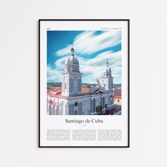 Santiago De Color Print Real Photo Poster Travel Gift Minimal