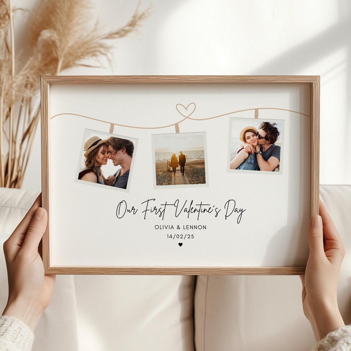 Personalised Valentines Day Photo Print Our First Valentines Day Gift Couple Photo Gifts Couple Custom Wall Art Couple Gifts