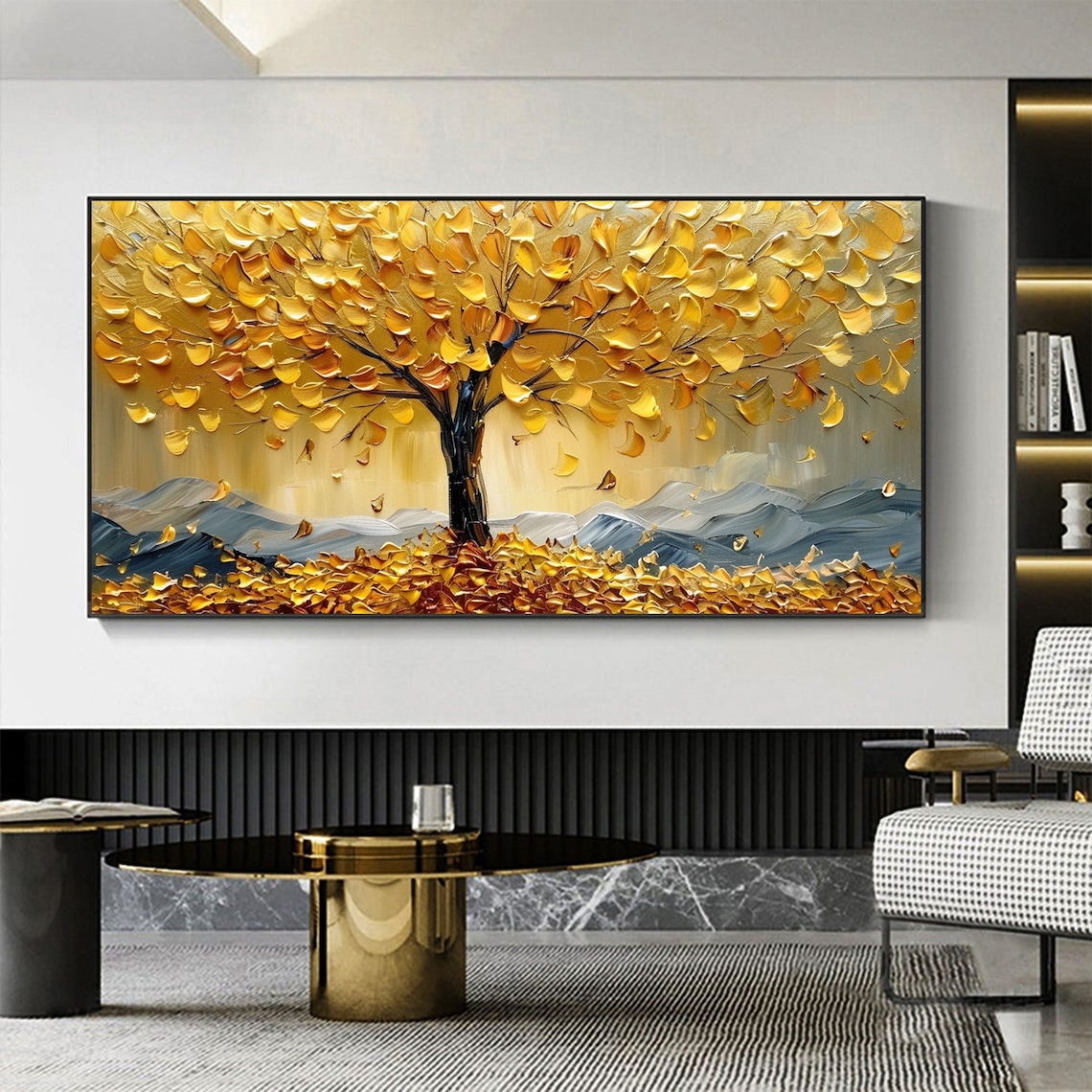 Tree Of Life Abstract Golden Tree Art Print - Image 4
