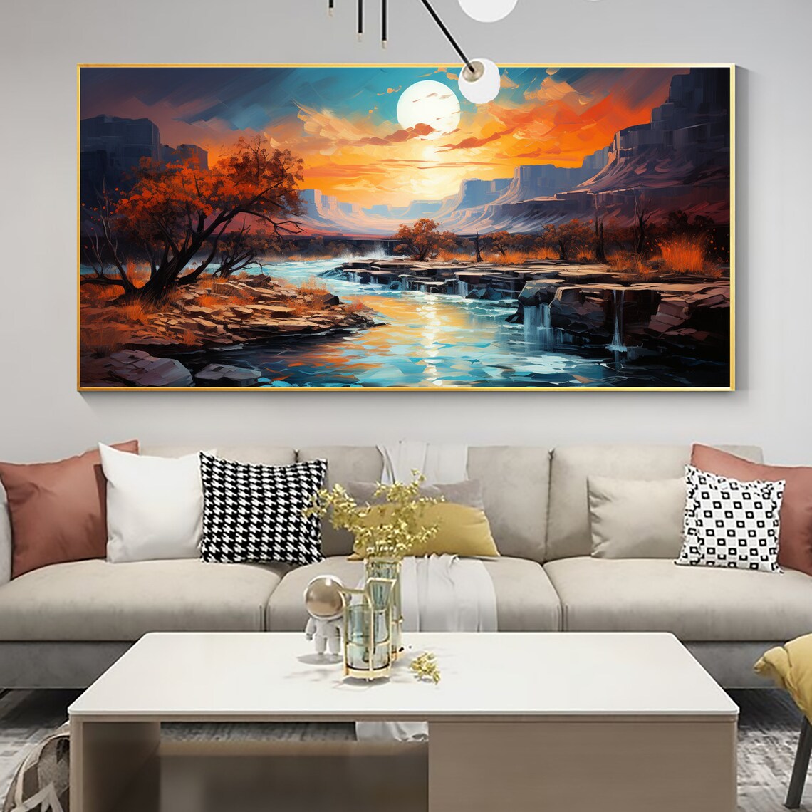 Abstract River Landscape, Minimalist Mountain Art Print - Image 3