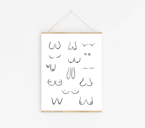 Boobs Print Boob Art Gift For Her Feminist Art Black And White Art Print Bold Wall Art Feminist Wall Art Minimalist Art Dorm Decor