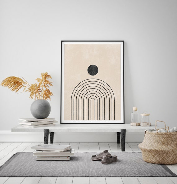 Black Geometric Line Art Mid Century Line Art Modern Abstract Art Abstract Wall Art Minimalist Print Living Room Wall Art Wall Decor