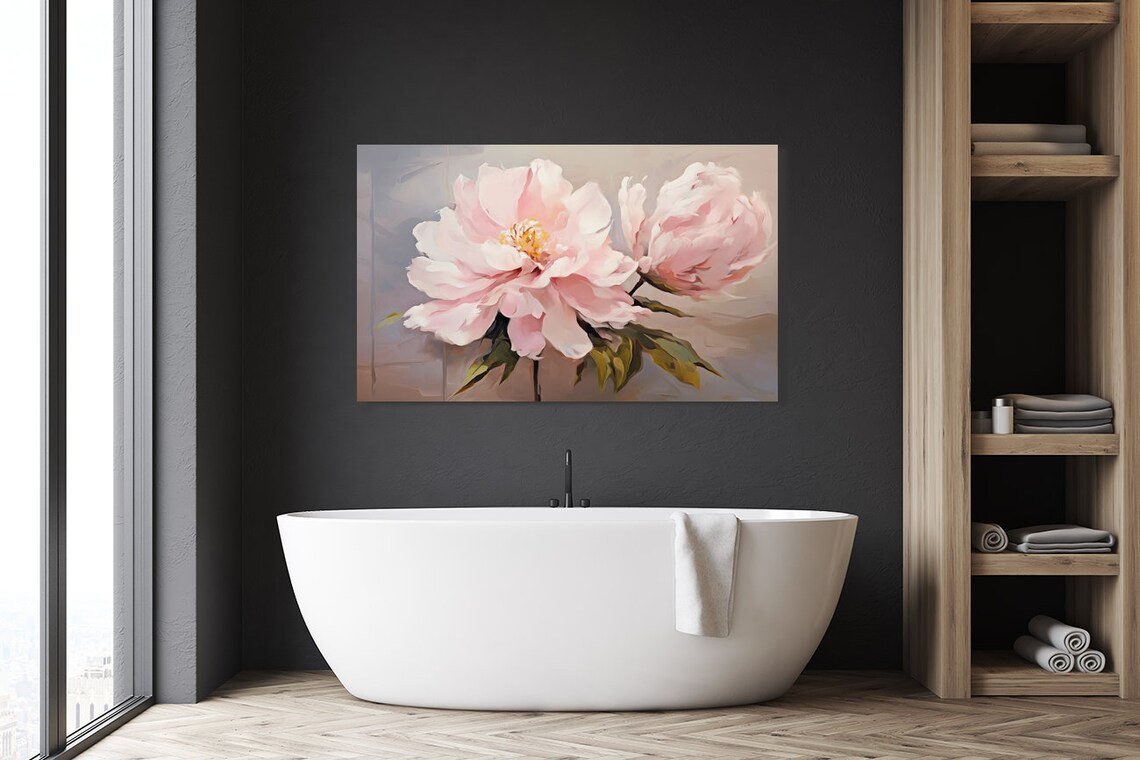 Soft Pink Peonies Blossom Floral Painting Romantic Spring Art Poster - Image 5