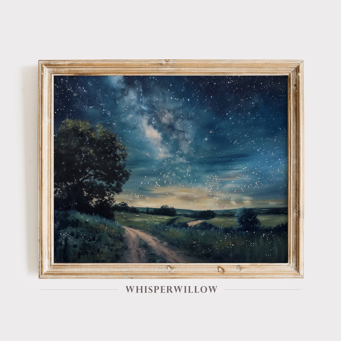 Country Night Sky Milky Way Vintage Art Print