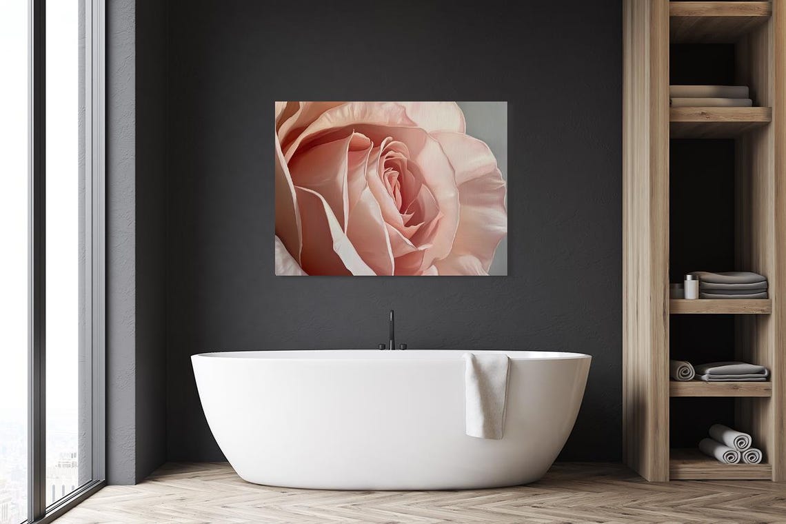 Soft Blush Pink Rose Flower Close Up Painterly Floral Poster - Image 3