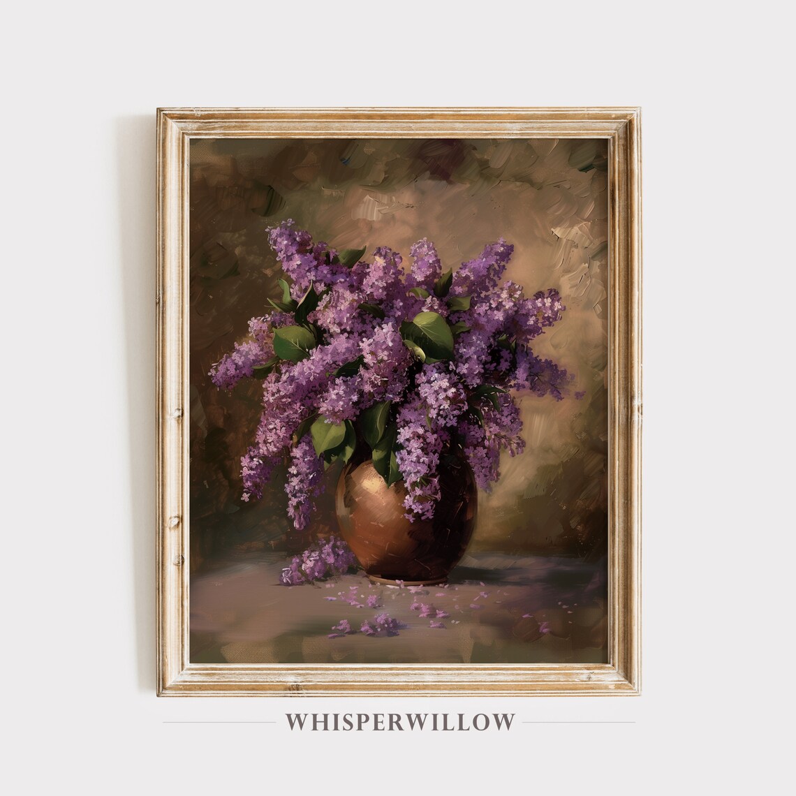 Lilac Bouquet Still Life Vintage Painting Art Print