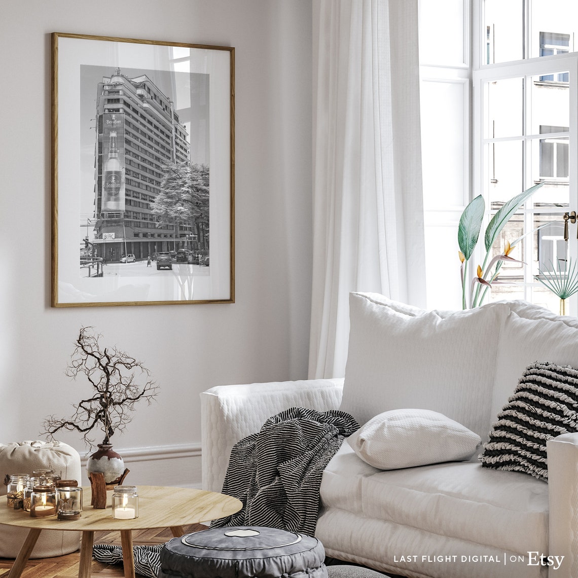 Kinshasa Congo Tower Street Scene Black And White Photo Poster - Image 5