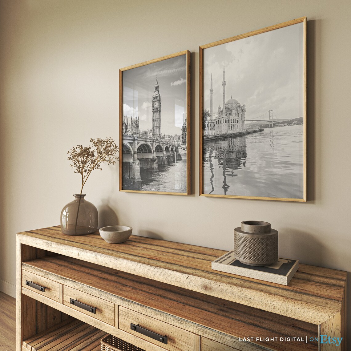 Istanbul Poster, Black White Cityscape Art Print - Image 4