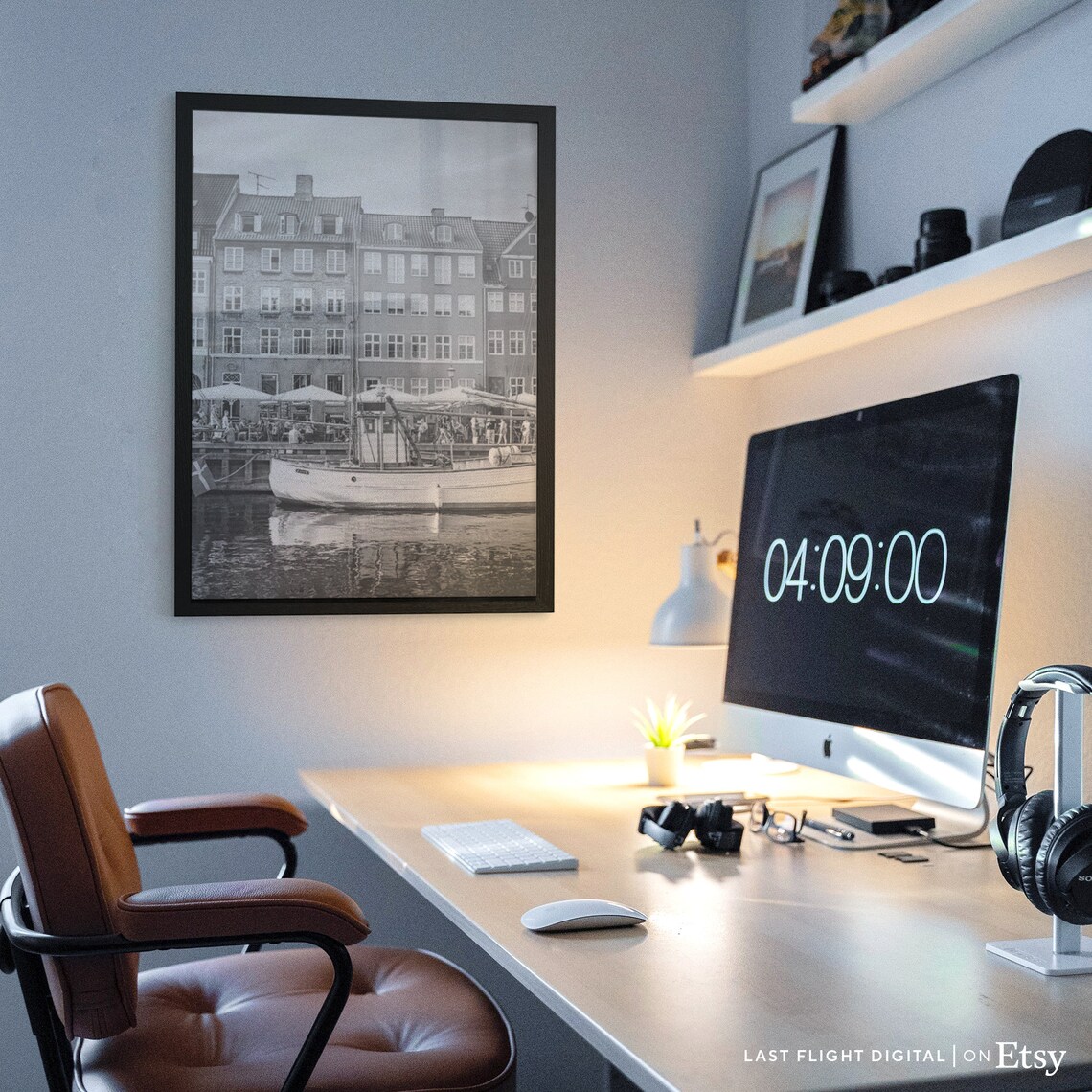 Copenhagen Denmark Black White Photography Poster - Image 4