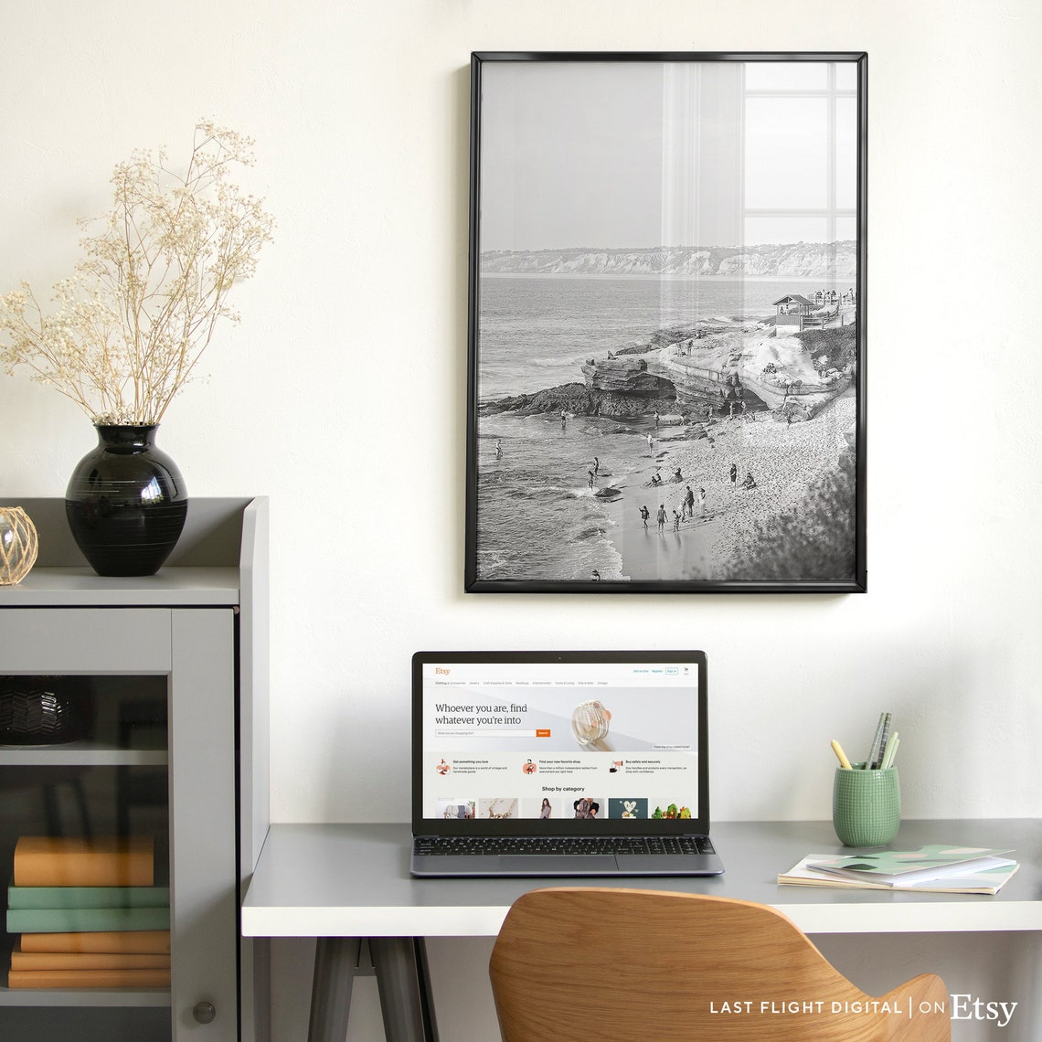 California San Diego Rocky Coast Beach Cliffs Seaside Poster - Image 3