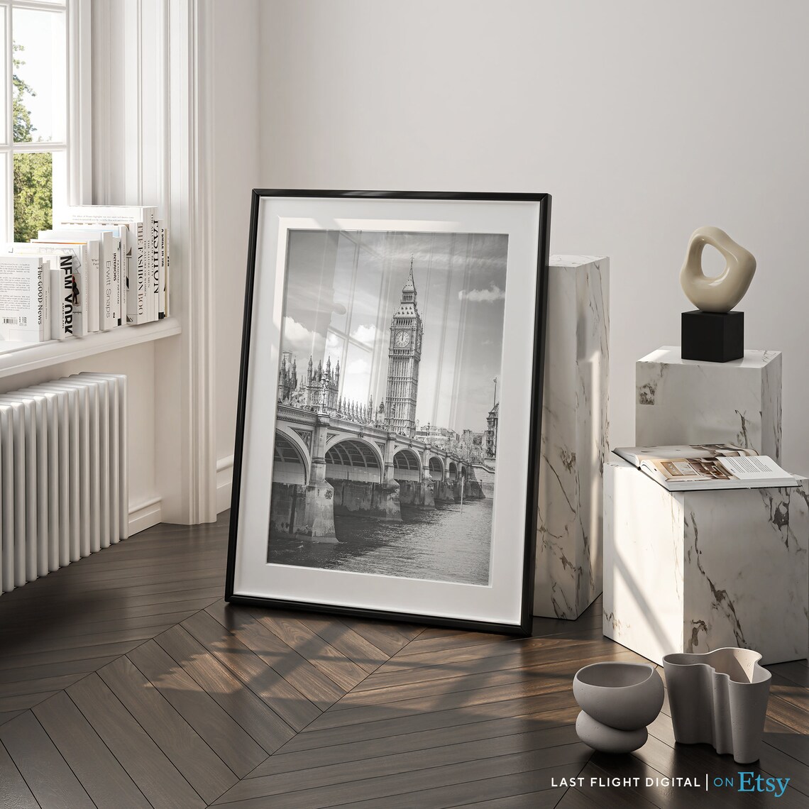 London Big Ben England Travel Poster, Black And White - Image 5