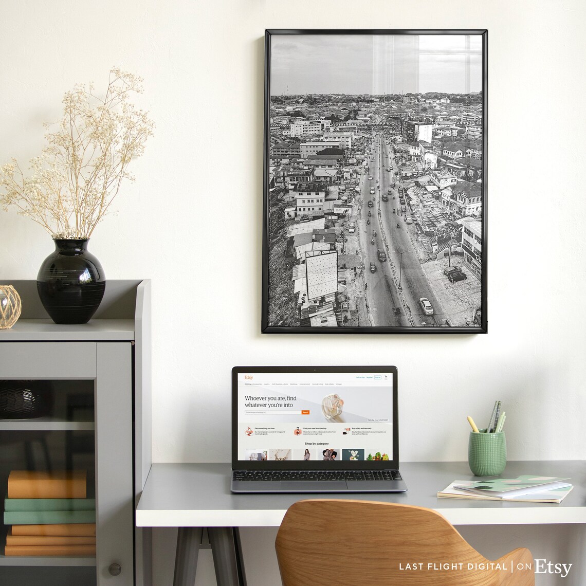 Ibadan Cityscape Black White Photo Travel Poster - Image 5