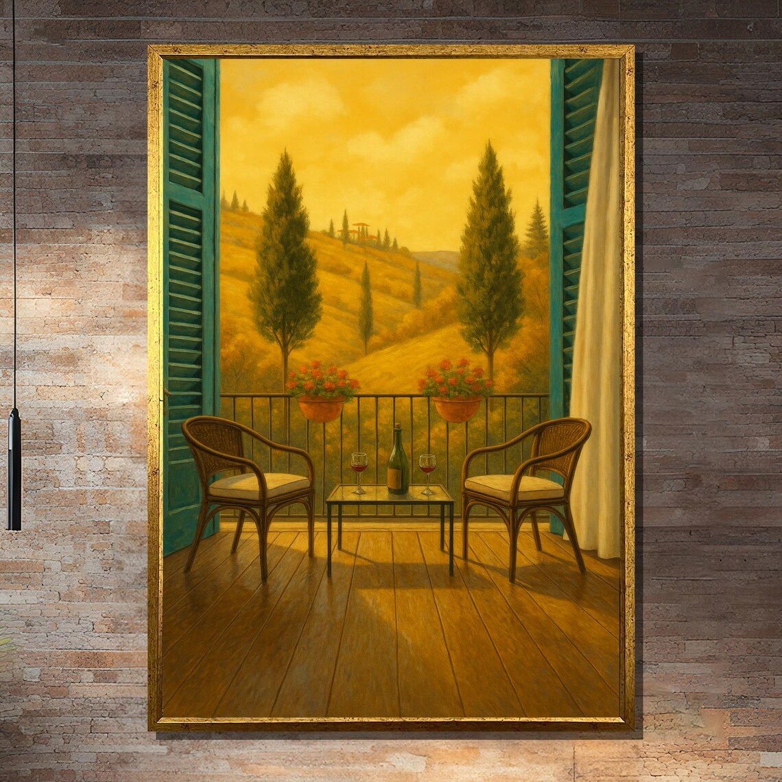 Tuscany Balcony View, Travel Poster