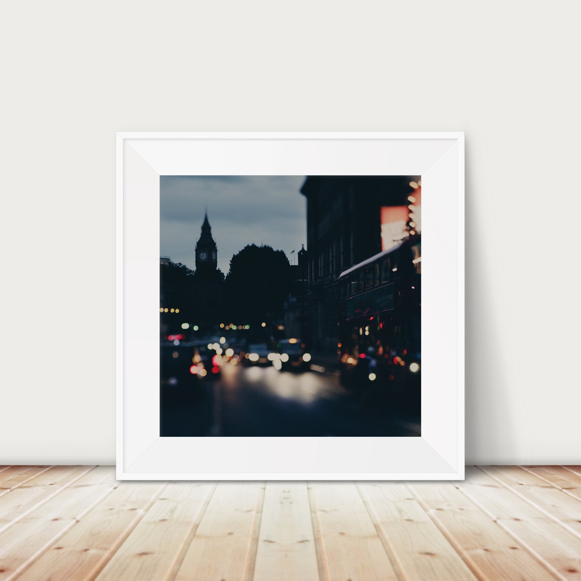London At Night Big Ben Blurred City Lights Photography Poster