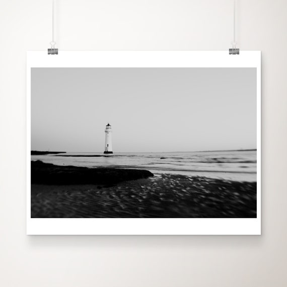 Black And White Lighthouse Photograph New Wirral Print