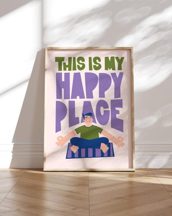 This Is My Happy Place Meditation Yoga Mindfulness Quote Poster
