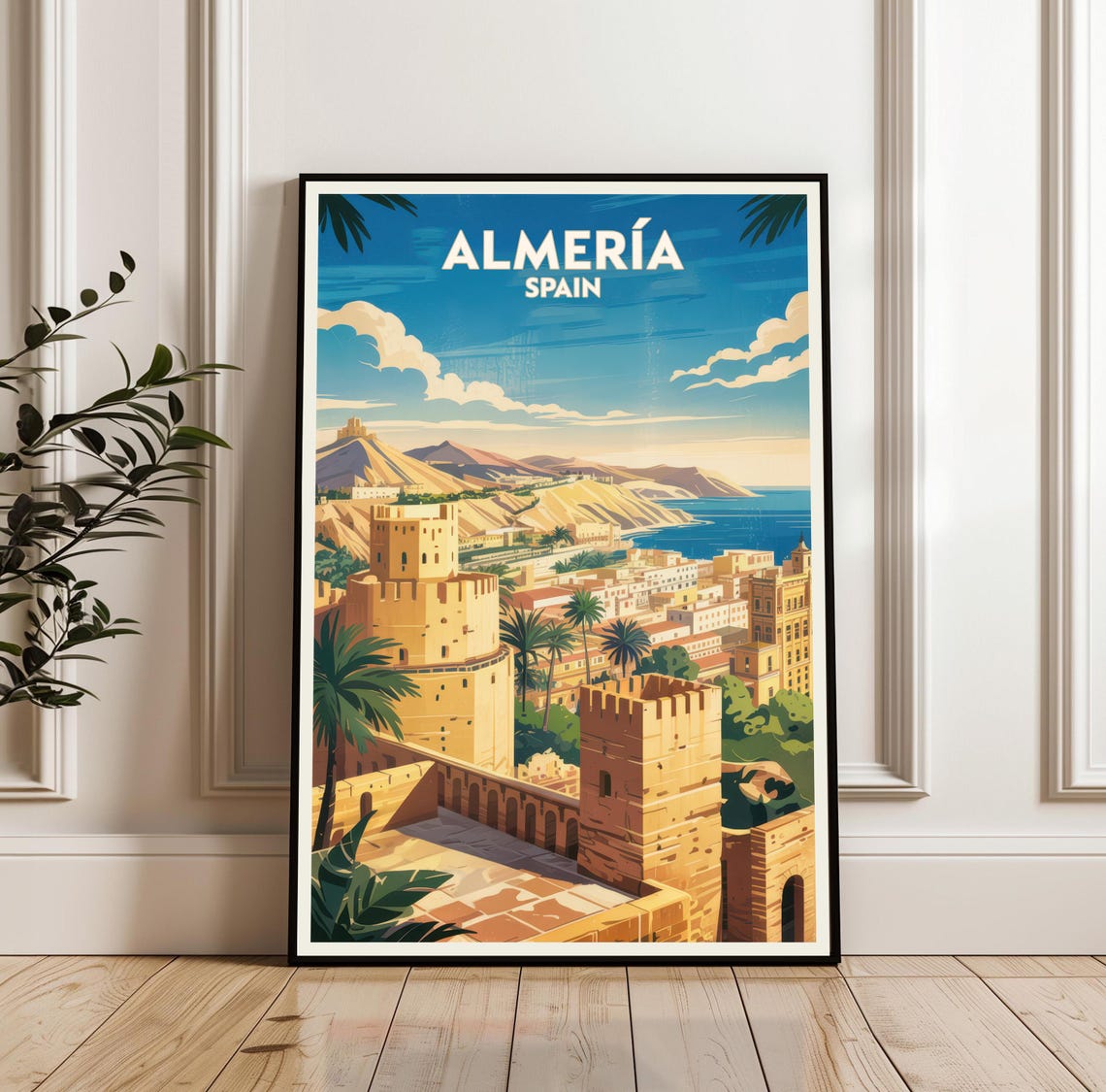 Almeria Poster Travel Spain Print Wall Art City Gift Illustration