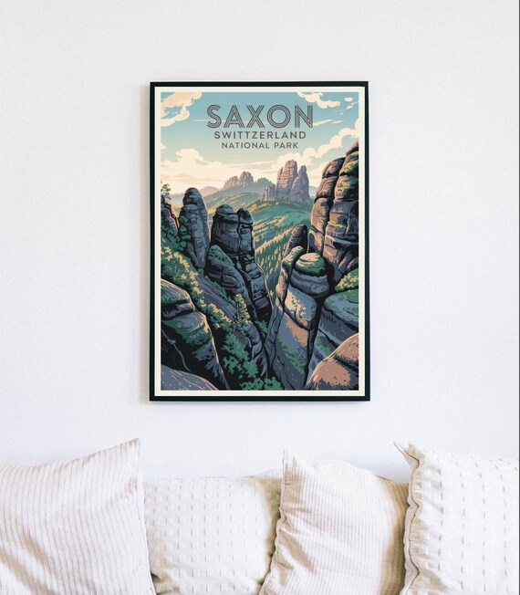 Saxon Switzerland Sandstone Towers National Park Travel Poster