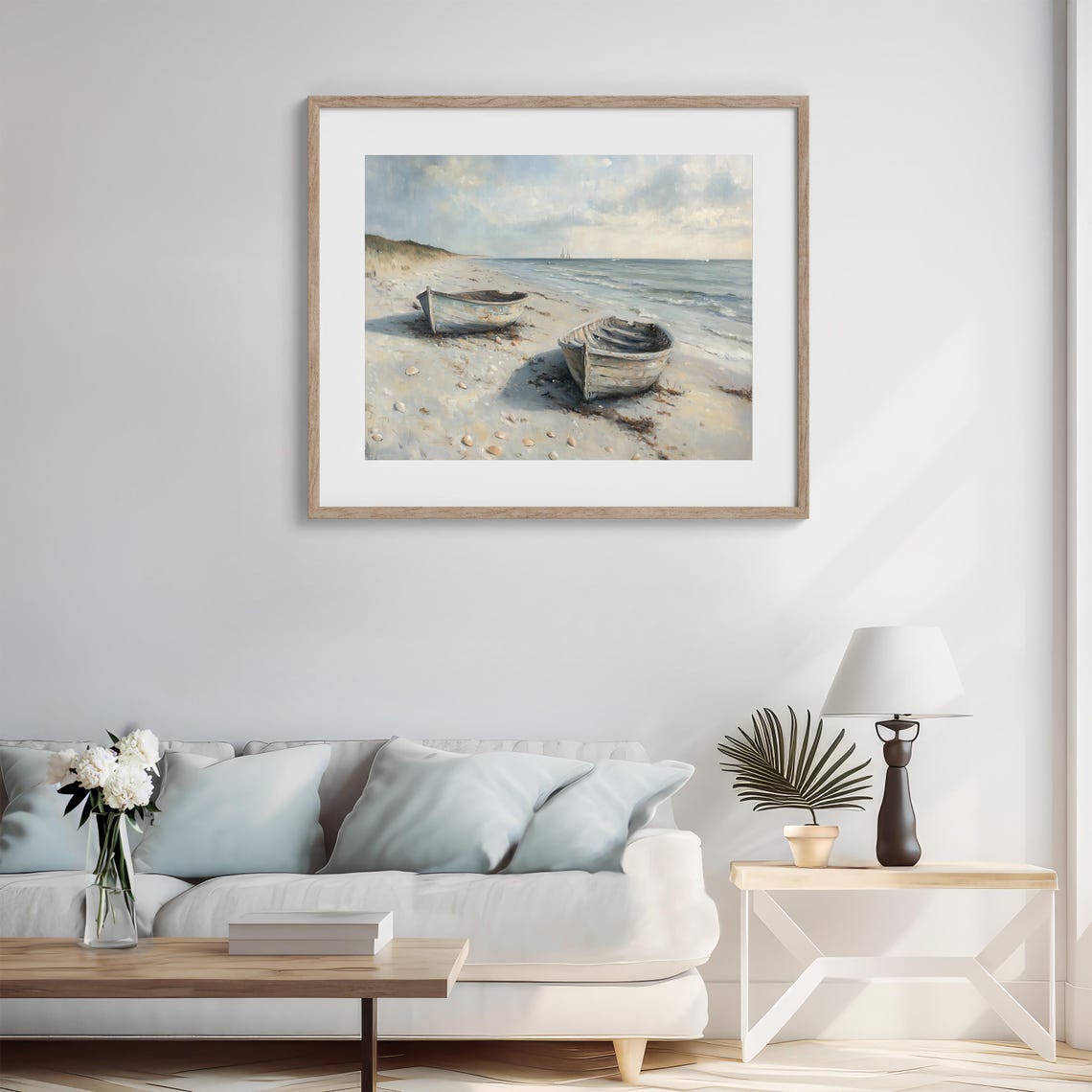 Coastal Beach Scene Weathered Boats Vintage Nautical Decor Poster - Image 4