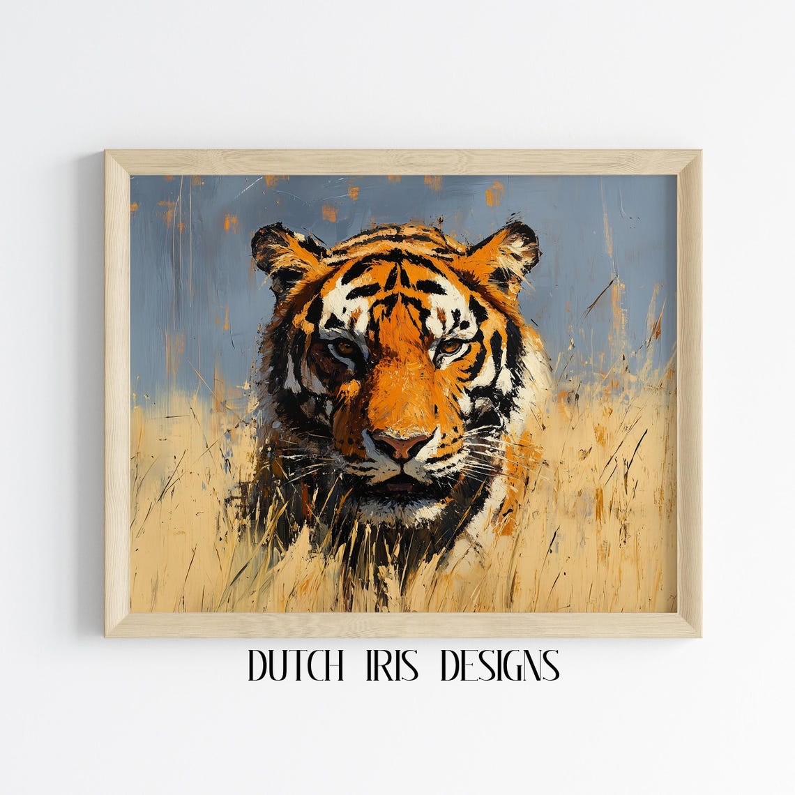 Majestic Tiger In Tall Golden Grass Dramatic Wildlife Portrait Poster