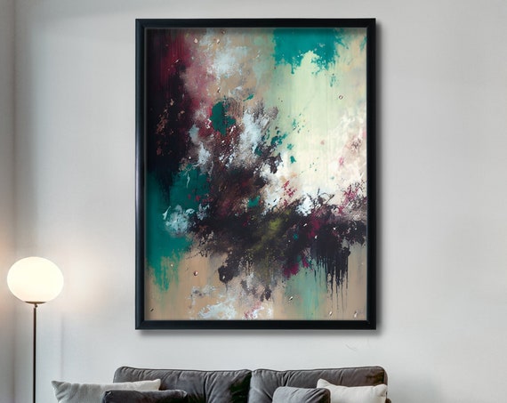 Purple Teal Abstract Art Print Bold Modern Wall Decor