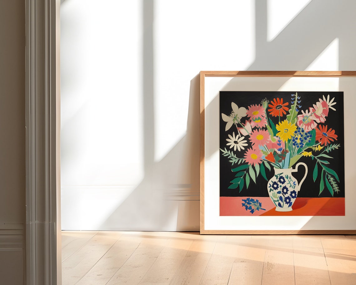 Vase Of Flowers Vintage Floral Botanical Art Print - Image 2