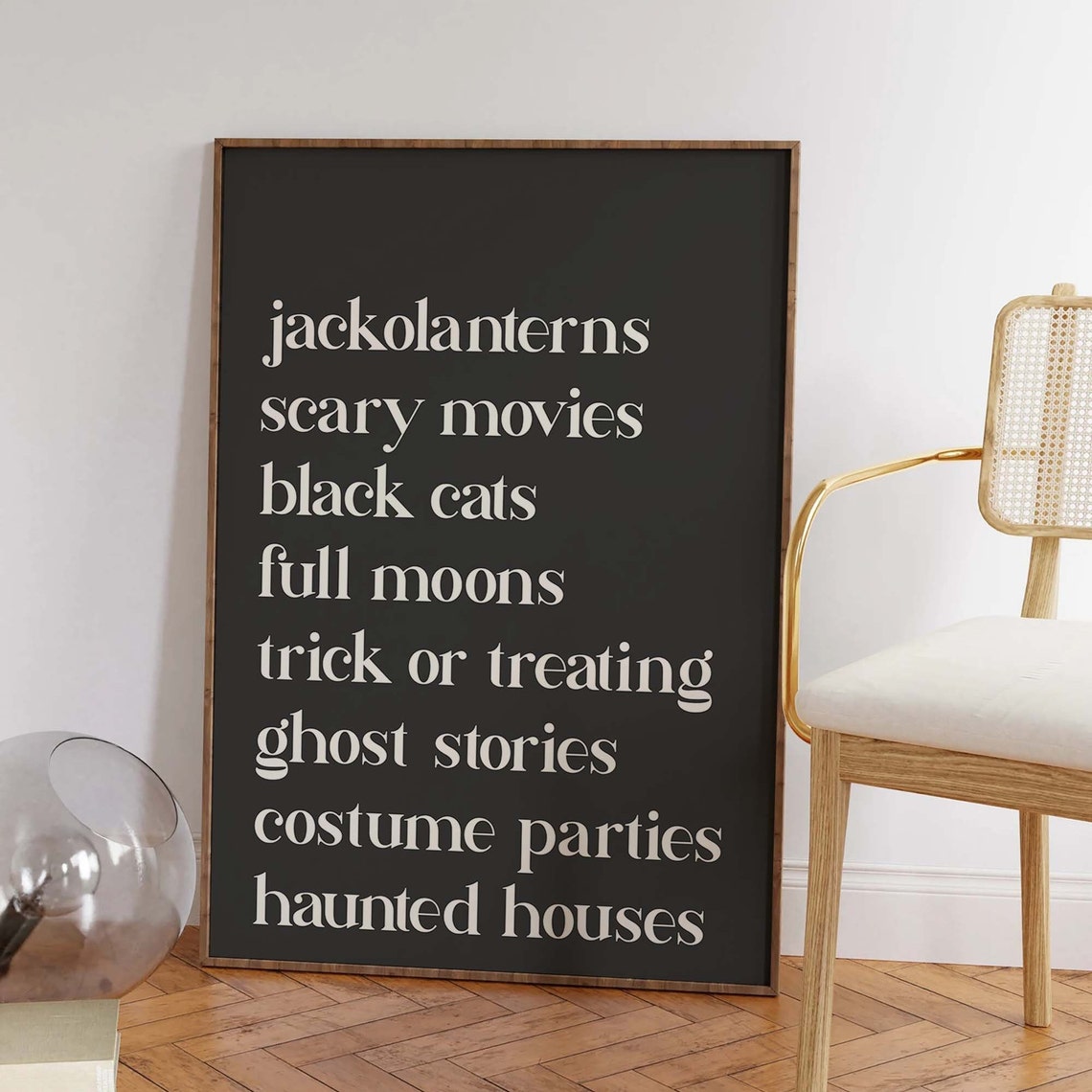Halloween Things Print Art Cute Minimal Halloween Wall Decor Trendy Halloween Wall Art - Image 6