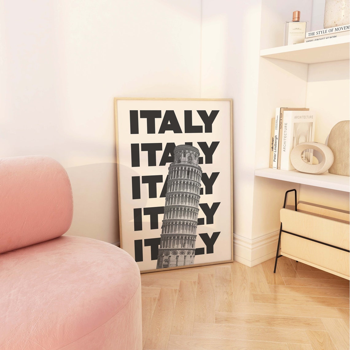 Italy Travel Print Art Italy Leaning Tower Of Pisa Travel Exhibition Print Neutral Wall Art Cute Italy Wall Art - Image 2