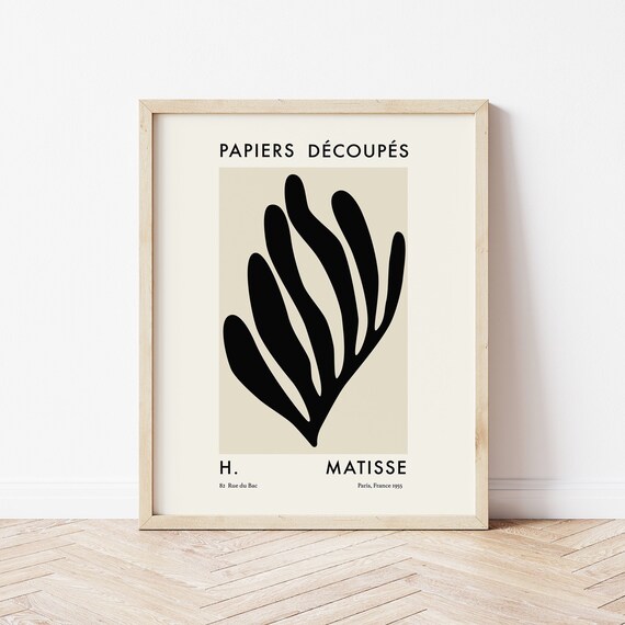 Henri Matisse Black Abstract Leaf Cutout Papiers Decoupes Poster