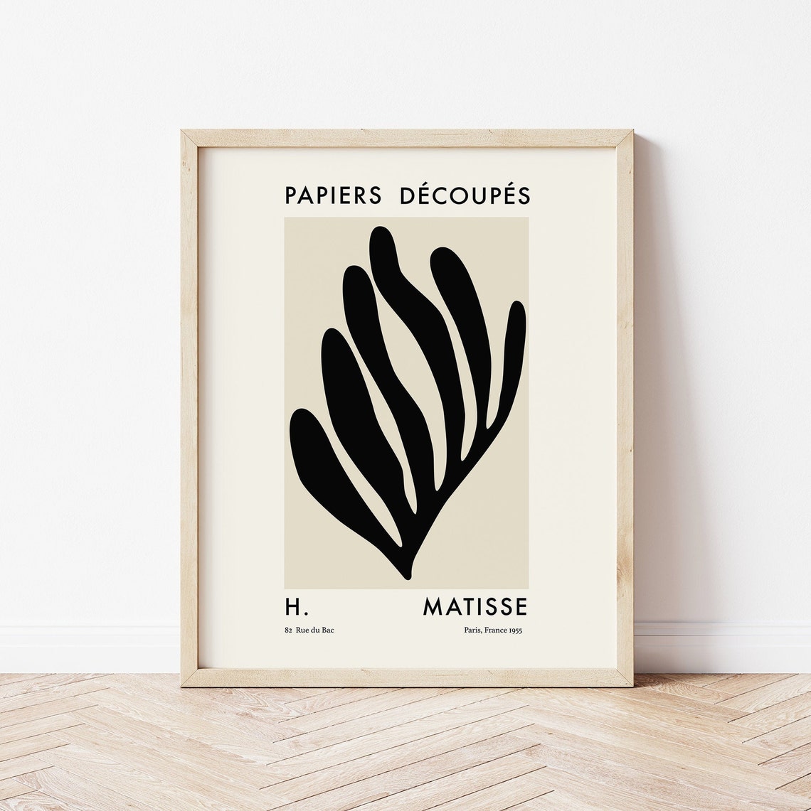 Henri Matisse Black Abstract Leaf Cutout Papiers Decoupes Poster