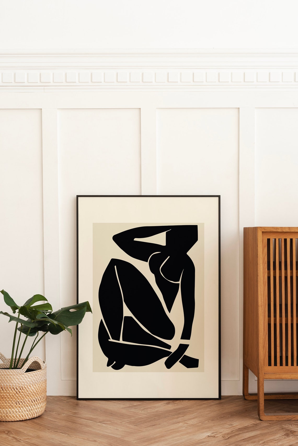 Matisse Style Black Nude Seated Figure Modern Abstract Art Print - Image 3
