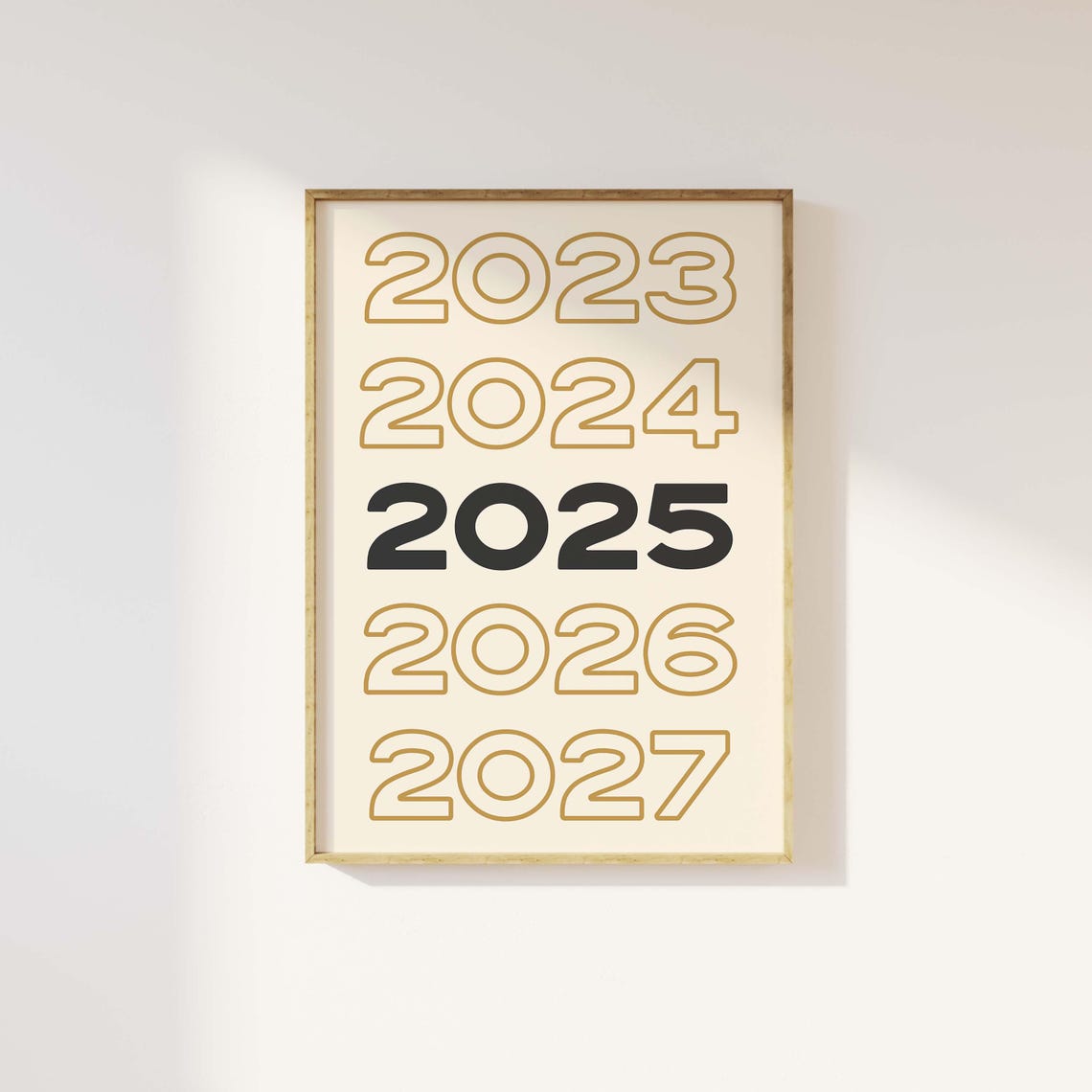 2025 New Year Countdown Black Gold Typographic Eve Party Poster - Image 2