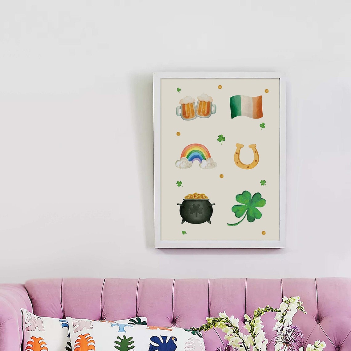 St Patricks Day Print Art Green Shamrock Print Cute Ireland Holiday Wall Decor Irish Wall Art - Image 3