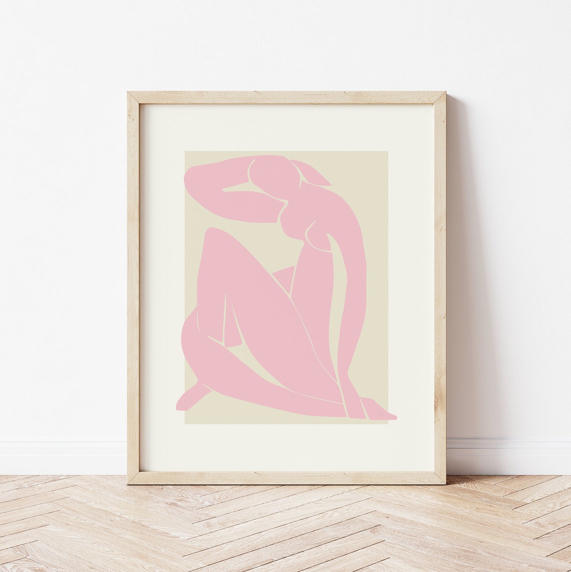 Matisse Style Pink Nude Paper Cut Out Modern Abstract Art Print - Image 3