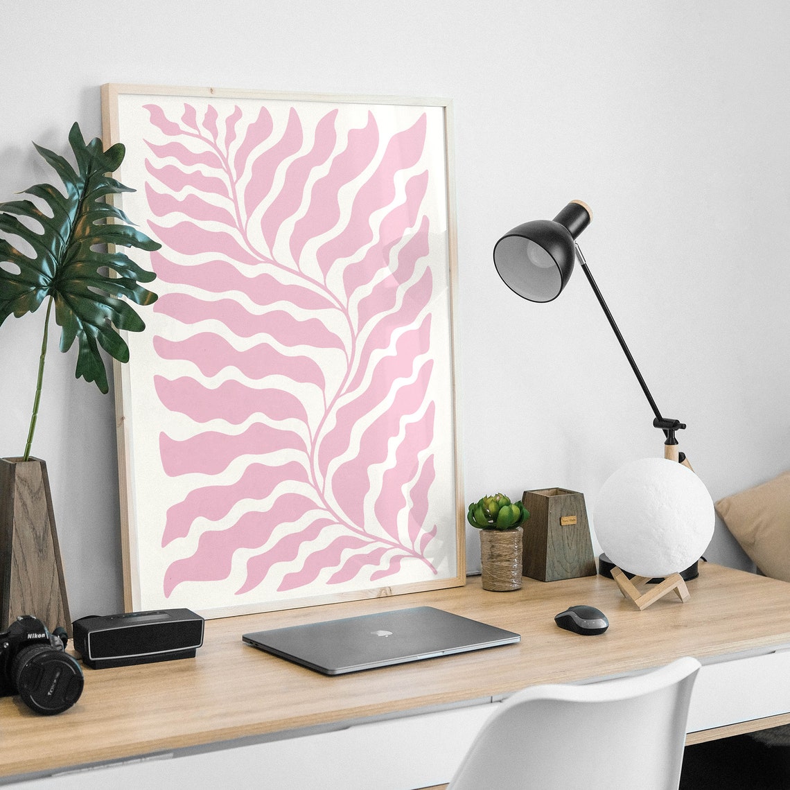 Botanical Print Art Pink Abstract Floral Art Cute Trendy Wall Art Eclectic Maximalist Wall Art - Image 5